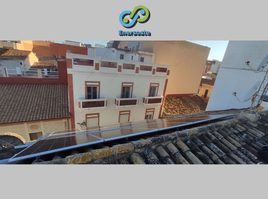 Instalación de placas solares para cargar vehículo eléctrico.